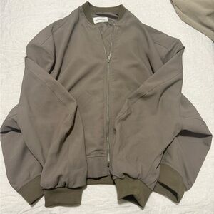 Frankie Shop Bomber Jacket in Dark Olive
